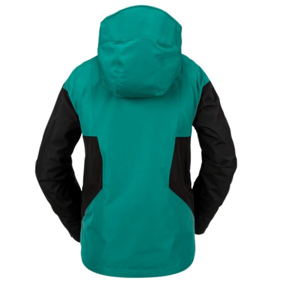 Volcom Women's Large Kimball Jacket Teal Black NWT Ski Snowboard Removable Hood - Picture 9 of 11